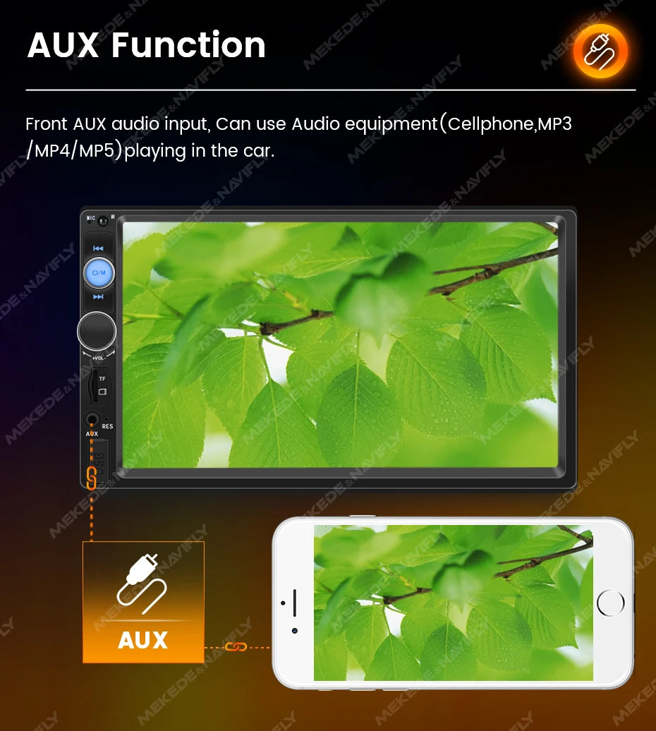 7 Inch HD Touch Screen Intelligent System Car Multimedia MP5 Player For Universal Support Back-up Camera SWC Mirror Link AUX-In