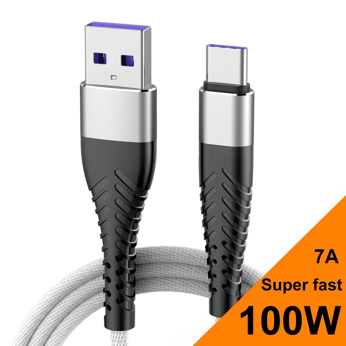 7A 100W USB C Cable Fast Charging Type C Date Cable For Samsung Huawei Xiaomi 12 USB C Phone Charger Cable 0.25m 1m 2m 3m