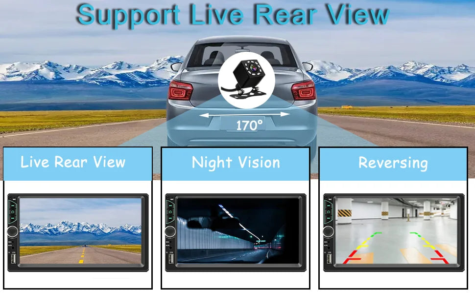 7 Inch HD Touch Screen Car Radio 2 Din High Quality Car Video Player Wireless CarPlay Android Auto with Bluetooth Rear Camera