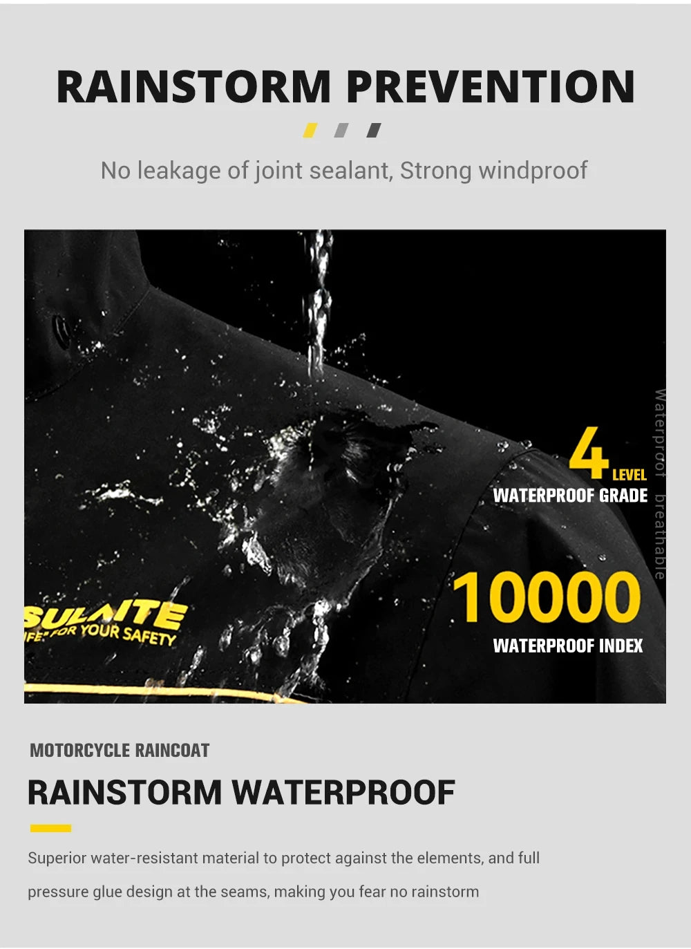 Motorcycle Raincoat Reflective 100% Waterproof Rain Coat Moto Motocross Cycling Clothes Motorbiker Jacket Women Men Rain Set