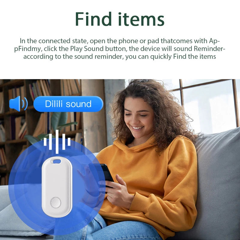 Smart Bluetooth GPS Tracker Work with Apple Find My APP ITag Anti Lost Reminder Device MFI Rated Locator Car Key Pet Kids Finder