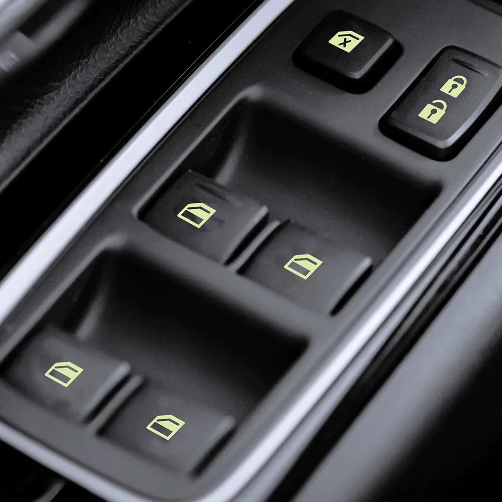 Car Interior Stickers Auto Accessories Car Window Button Luminous Sticker Lifter Switch Night Fluorescent Decals