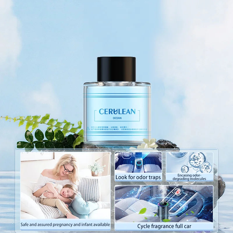 Car mounted perfume aromatherapy automatic spray odor removal aluminum alloy metal colorful atmosphere light star ceiling