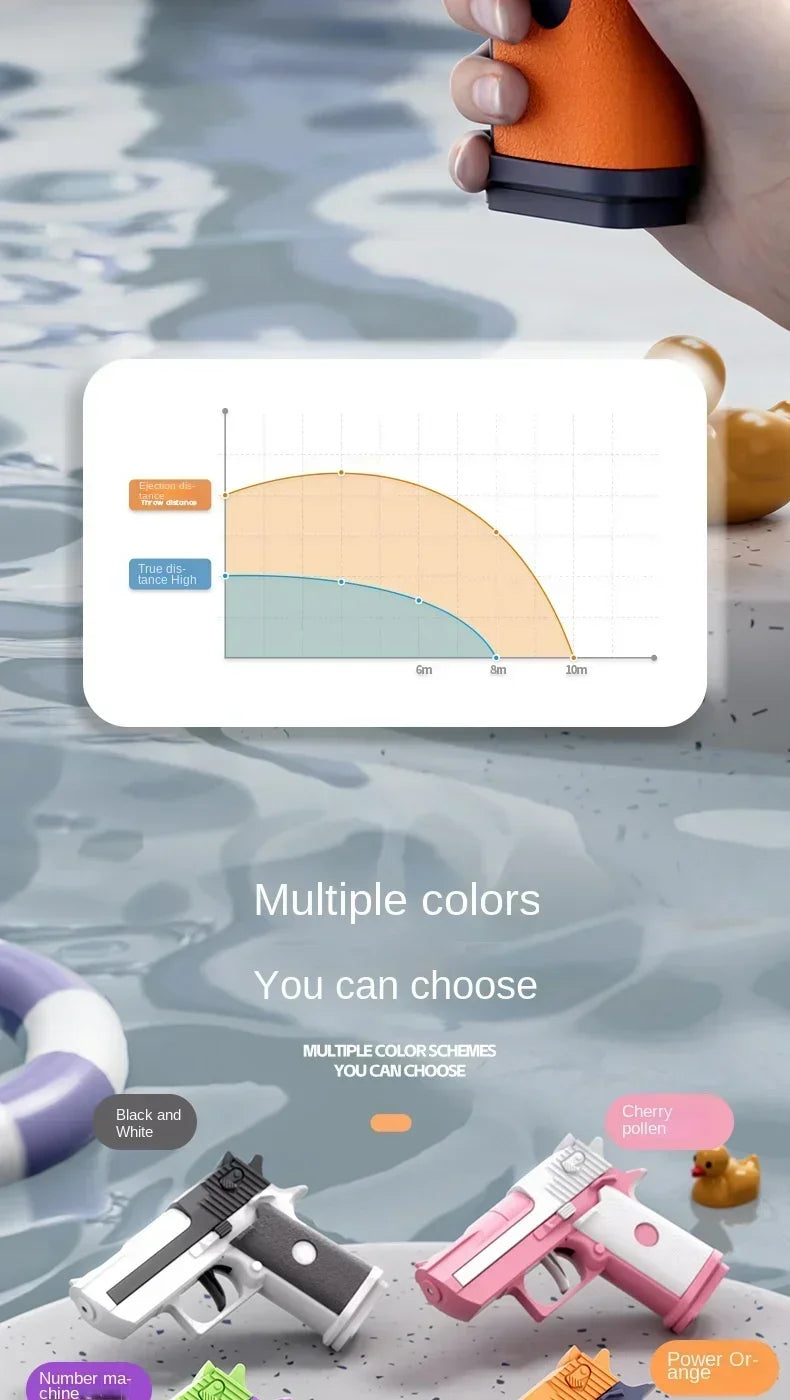 Desert Eagle Large Water Gun Capacity High Voltage Linkage Continuous Fire Glock Summer Water Battle Beach Children's Water Gun