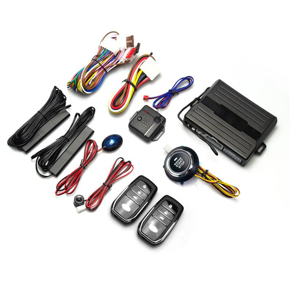12V Universal Car Keyless Entry System Engine Start Alarm System One-button Start/Stop System Remote Starter Stop Accessories