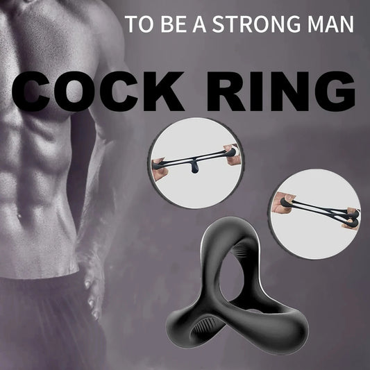 Reusable Penis Ring Silicone Lock Semen Cock Ring Penis Enlargement Delayed Ejaculation Sex Tooys For Men to Please Wife Orgasm