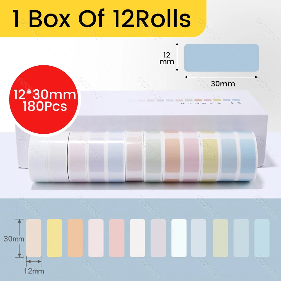 Niimbot D110 D11 Label printer paper Waterproof Anti-Oil Price Label Sticker Transparent Pure Color Label thermal Sticker Paper