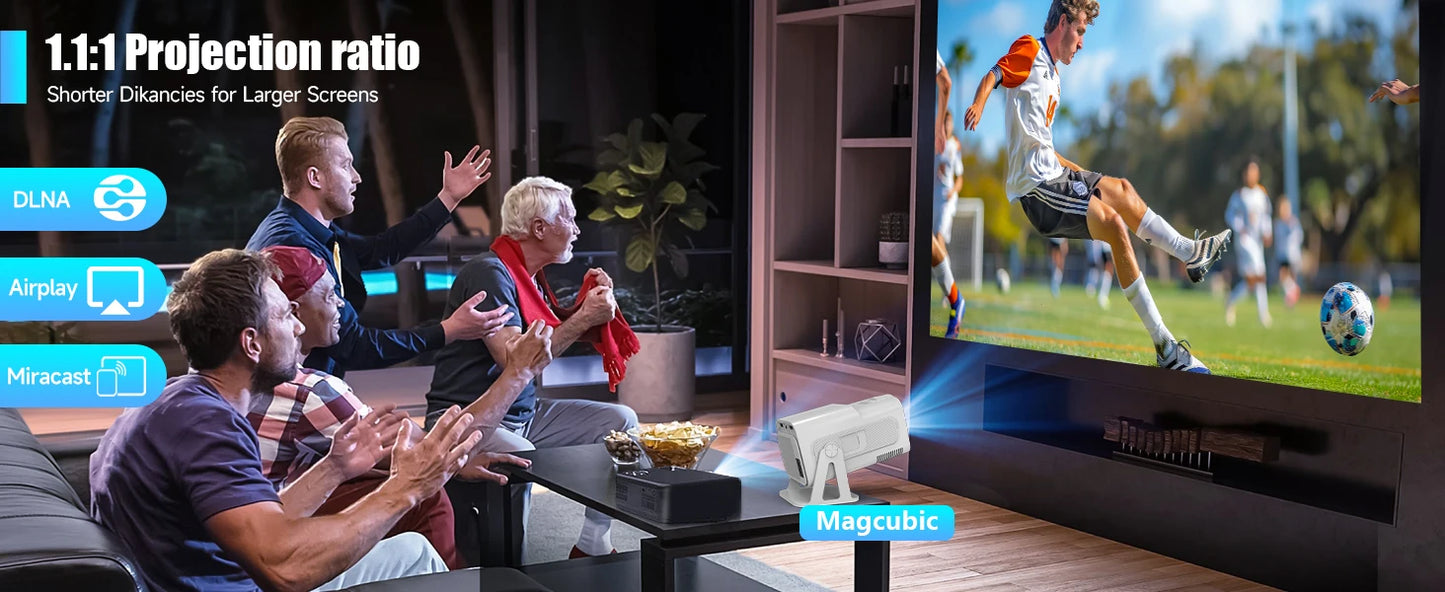 Magcubic Netflix Officially Licensed Android 13 HY320 NTV Mini Projector With Amlogic S950D4 1080P 500ANSI Dual WiFi BT5.2 Voice