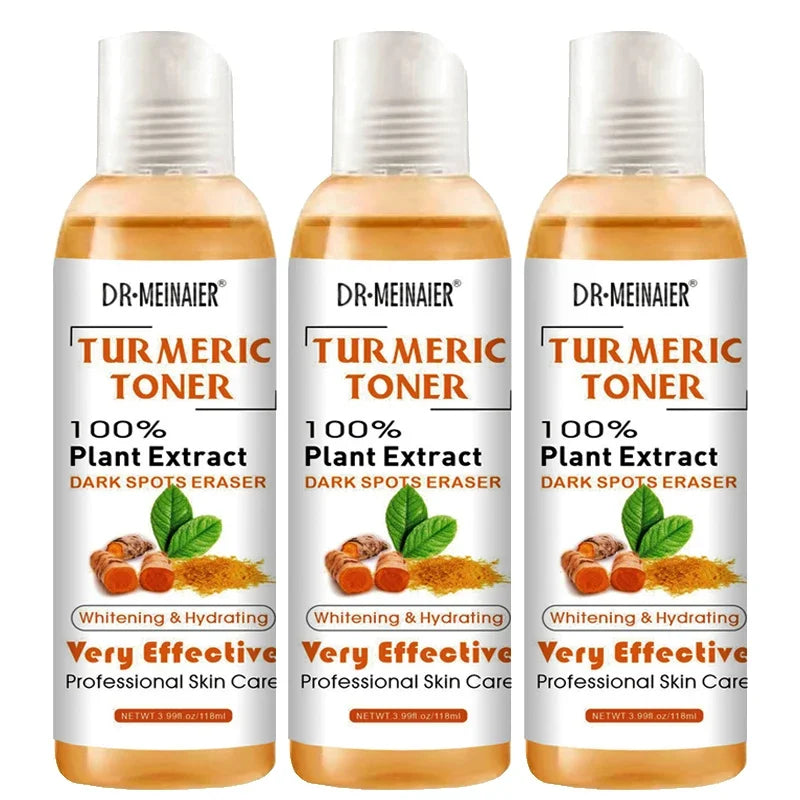 3pcs Whitening Turmeric Toner Brightening Face Serum Dark Corrector Moisturizing Vitamin C Ginger Essence Korean Cosmetics