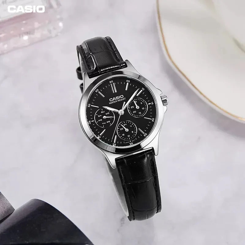 Casio LTP-V300D Luxury Quartz Leather Watch Three Eyes Waterproof Fashion Casual Business Simple Commute Multi-functional Week