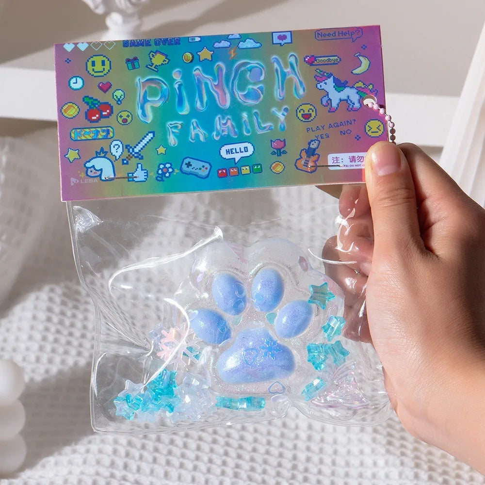 Squeeze Cat Paw Toys Pinching Cat Paw Decompressing Toy Soft Sticky Stress Relief Relax Toys