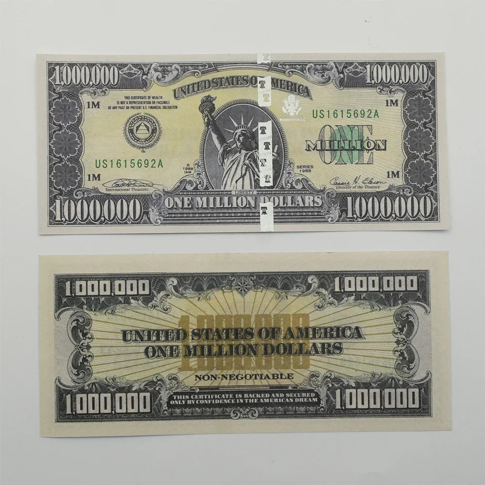 10PCS/100PCS American One Million Dollar Banknote Collection Statue of Liberty Design with UV Anti-counterfeiting Serial Number