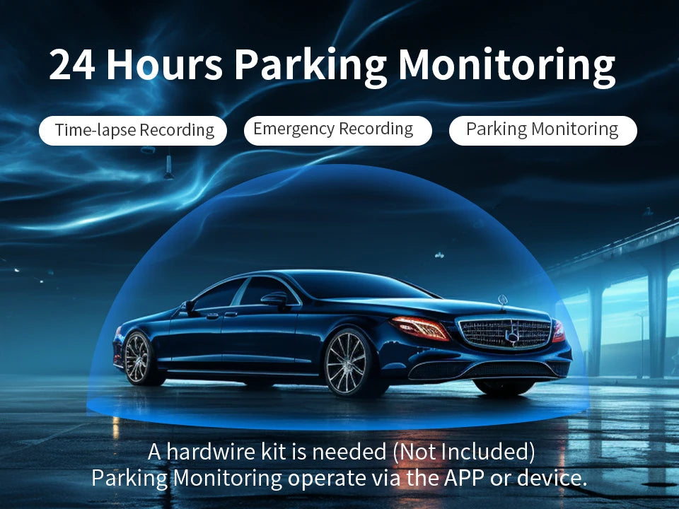 KAWA 4K Dash Camera for Car DVR Sony IMX415 Rear View Video Recorder DVR Voice Control GPS 24h Parking APP WiFi Control Dashcam