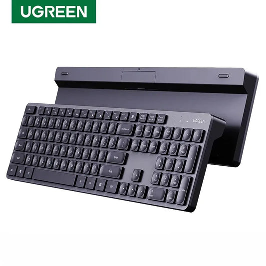 UGREEN Keyboard Wireless 2.4GHz English US Keycap USB Silent for Laptop PC MacBook Office PC Accessories 104 Keycaps Keyboard