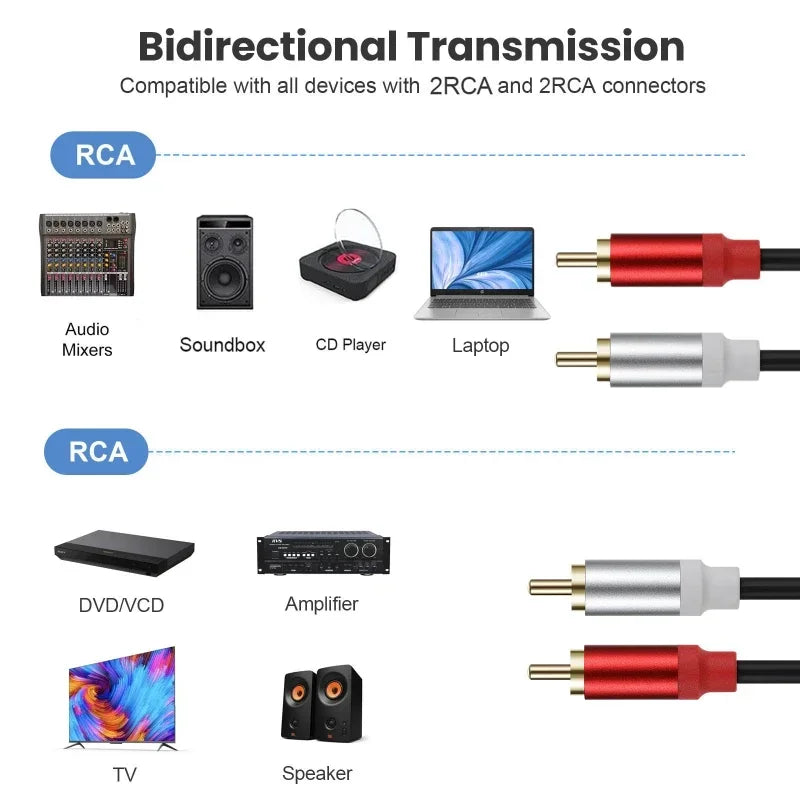 Metal shell Gold Plated Double RCA Male to 2 Two RCA Female Audio Video Cable Line twin RCA Male Video Audio Cord Wire Line