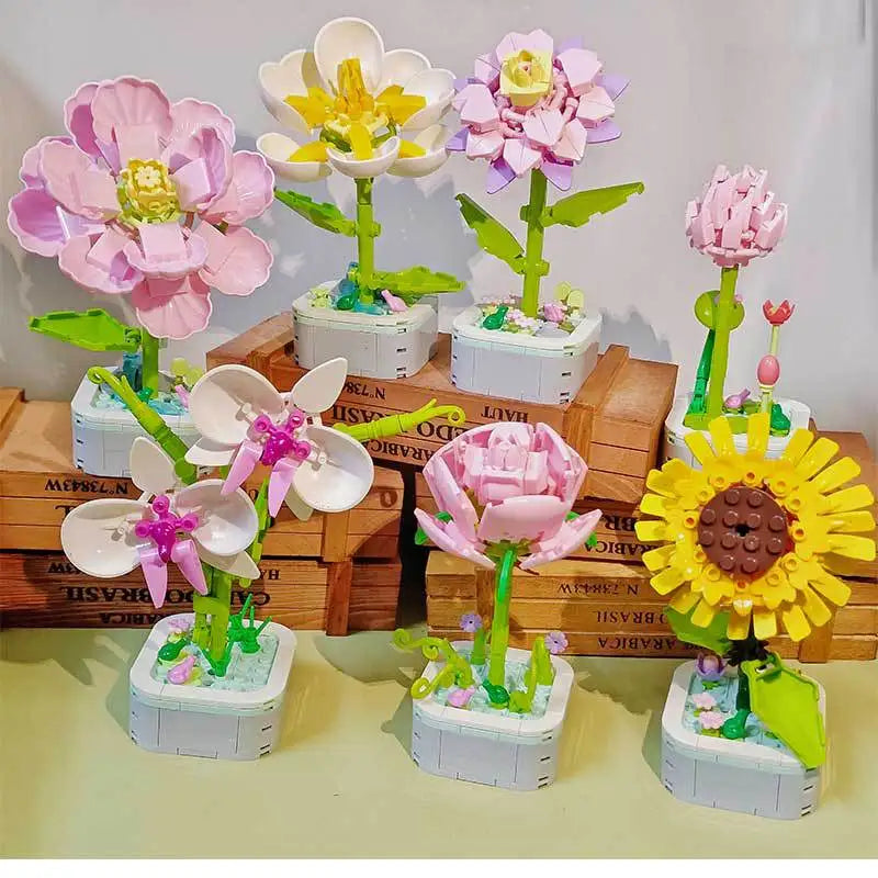 Rose Building Blocks Flower Children's Puzzle Puzzle Toys Compatible with LEGO Boys and Girls Birthday Gift