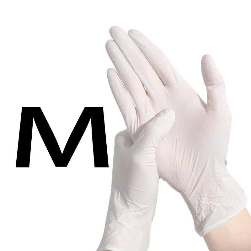 20/50/100/200/400/1000 pcs disposable white nitrile gloves, suitable for cleaning, nail art, and household kitchen tools