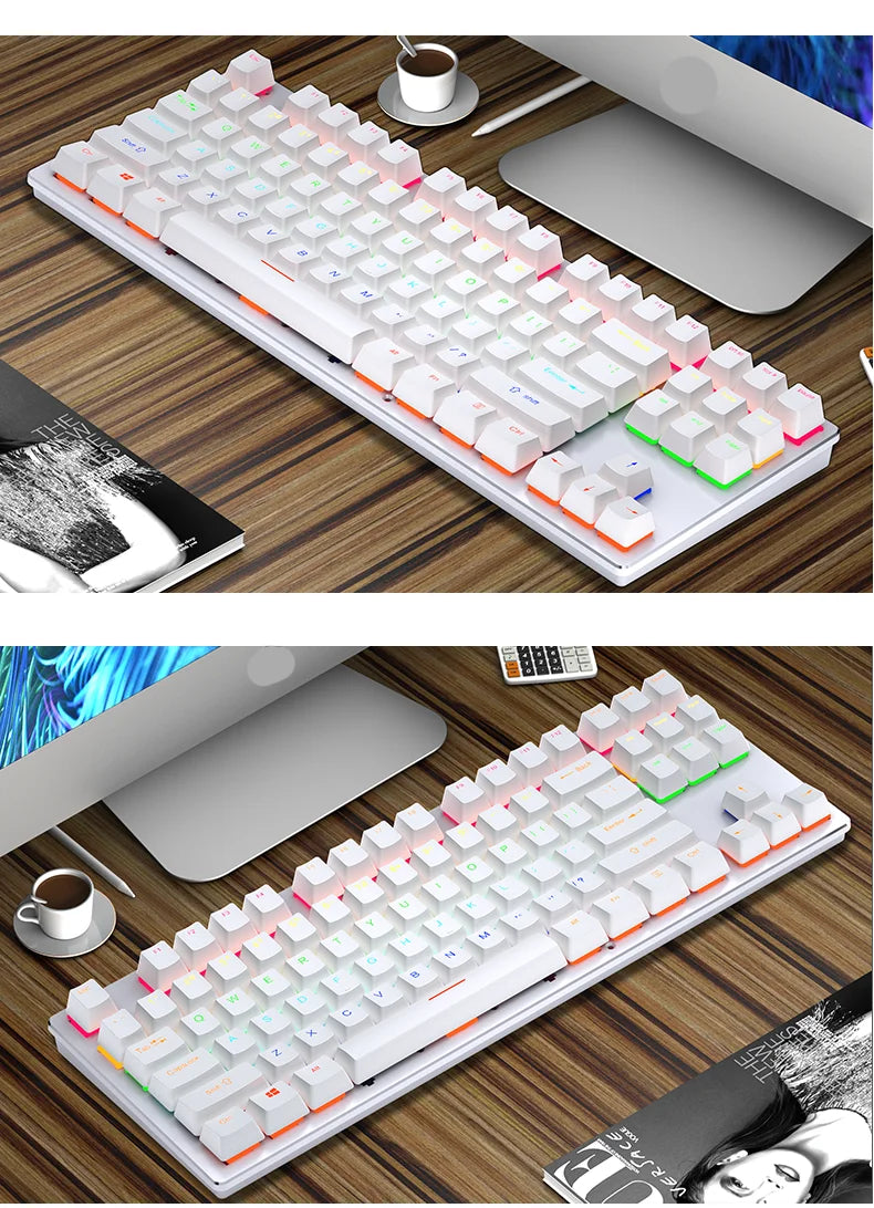 K620 Mini Backlit RGB Gaming Mechanical Keyboard Gamer Mechanic Kit 60 Percent DIY Custom PBT Keycap Hotswap Pink White USB PC