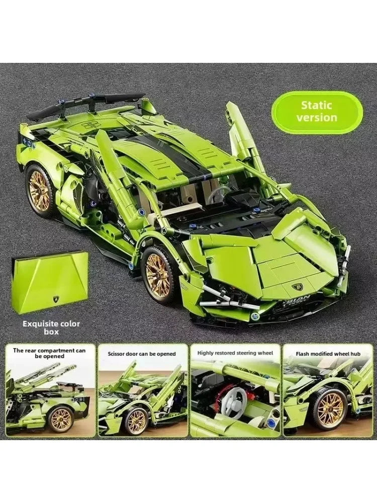 Compatible building block new sports car cyberpunk programming remote control sports car assembly model toy boy gift