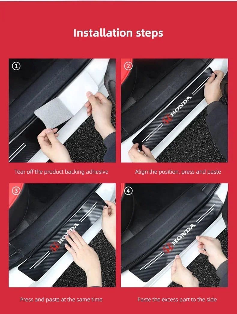 5Pcs Car Door Sticker Threshold Anti Scratch Decals Accessories For Honda Civic Fit Accord City Vezel CR-V S660 Odyssey HR-V