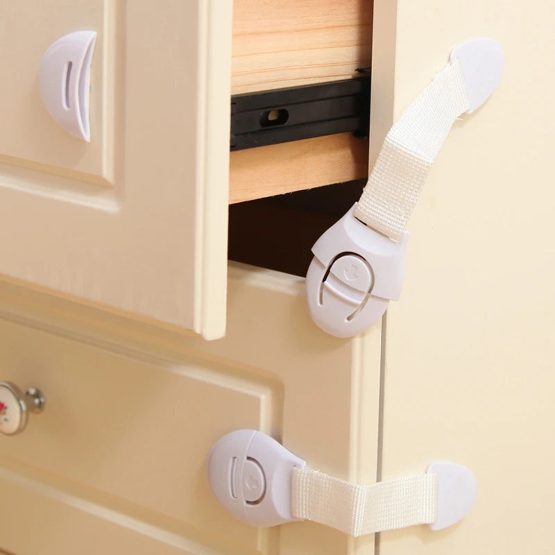 10pcs Child Safety Cabinet Lock Baby Safety Protector Multifunctional Drawer Door Cabinet Lock Plastic Door Lock