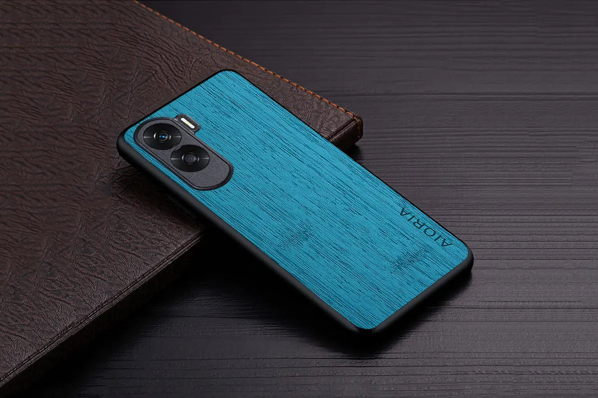 Case for Honor 90 90 Lite funda bamboo wood pattern Leather phone cover Luxury coque for Honor 90 Lite case capa