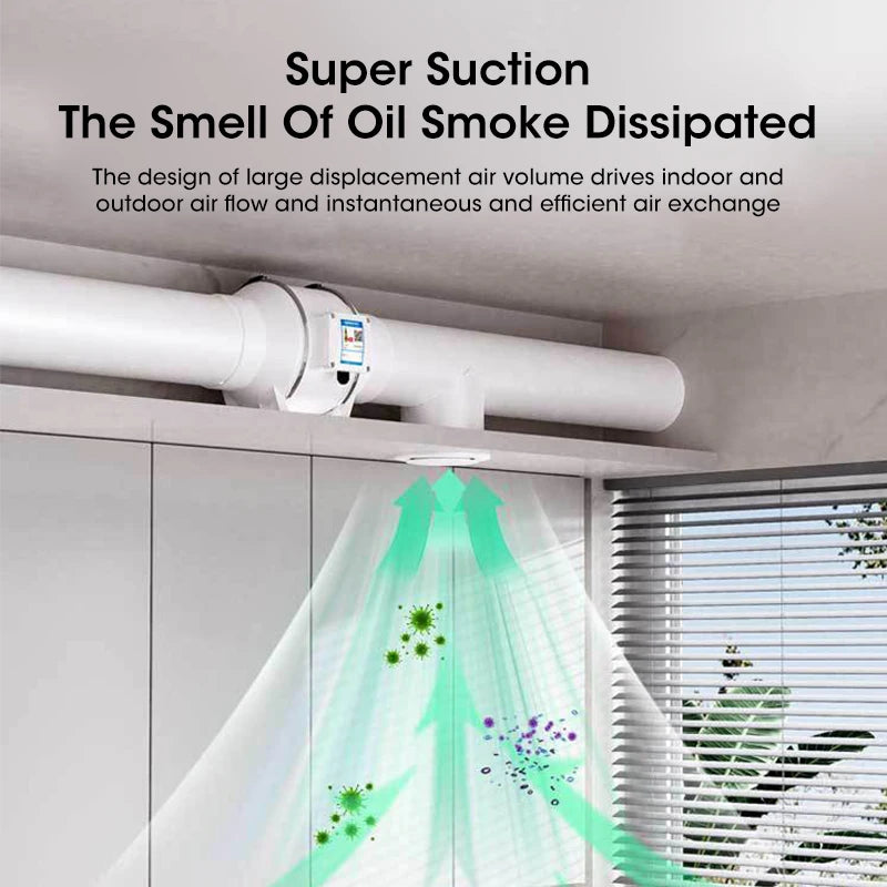 4 inch Exhaust Fan 220V EU Home Silent Inline Pipe Duct Fan Bathroom Extractor Ventilation Kitchen Toilet Wall Air Ventilator