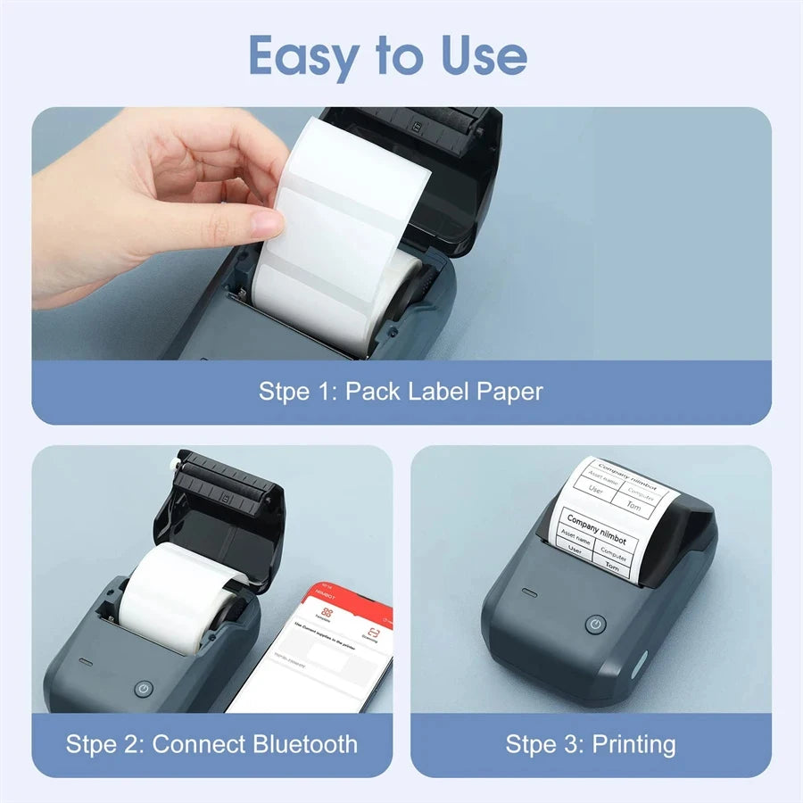 Niimbot B1 Portable Thermal Printer Handheld Adhesive label printer For Wireless Bluetooth Tag Price Color Rolls Label Maker