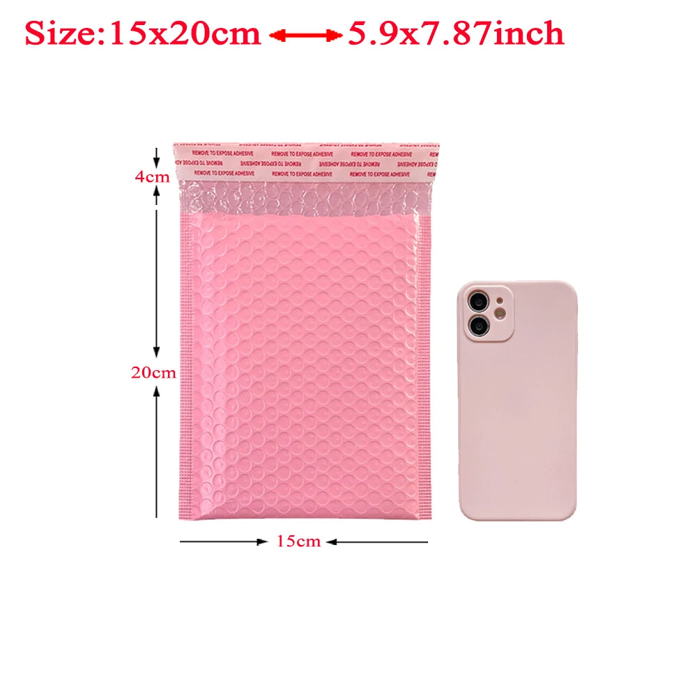 20Pcs Pink Poly Bubble Mailers Padded Envelopes Self Seal Padded Envelopes Gift Bags Black Packaging Envelope Bags For Book