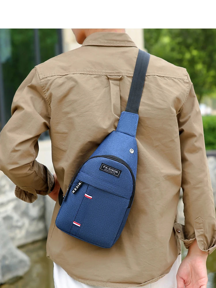 Chest Bag New Men Simple Nylon Fashion Waterproof One Shoulder Crossbody Bag