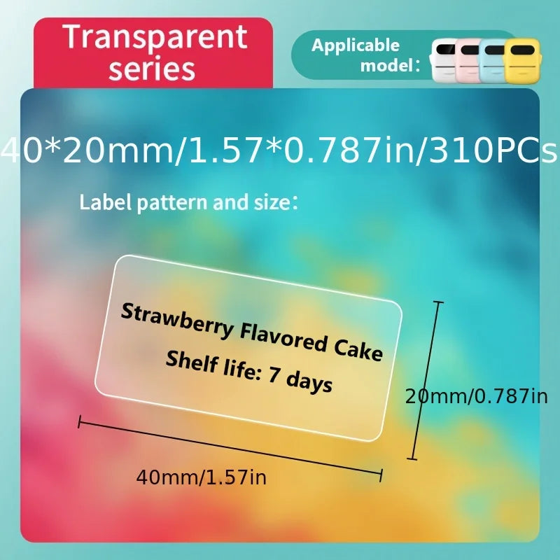 Marklife transparent thermal printing label paper, multifunctional and clear, suitable for home, school, gifts, etc|