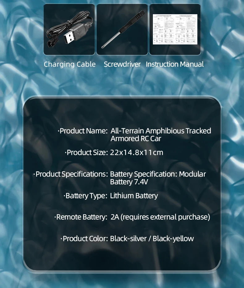 JJRC Q183 Rc Tank Car Track Remote Control Cars Off Road 4X4 2.4G Amphibious Crawler Truck Climbing Electric Model Vehicles Toys