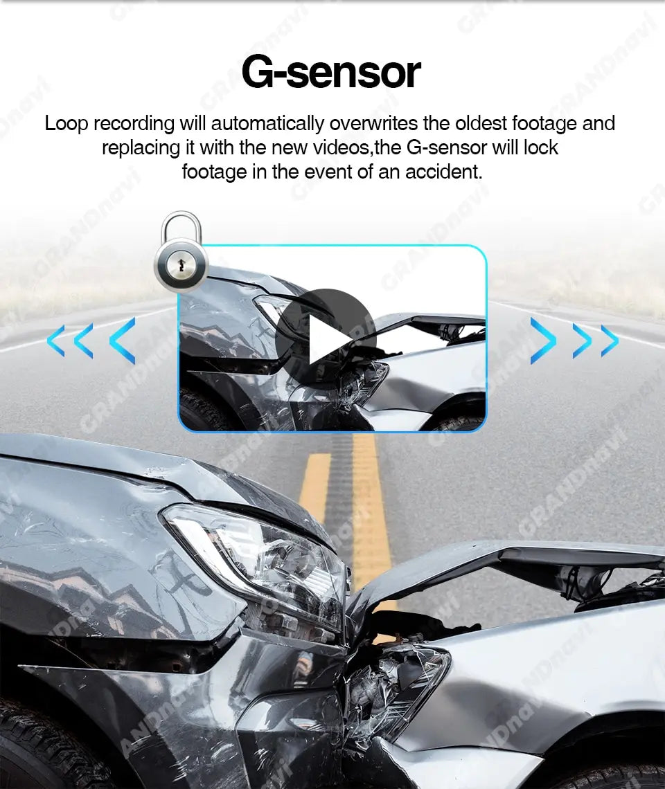 Grandnavi HD Car DVR Dash Cam ADAS Video 720P USB TF Card 16G/32G Auto Recorder for Android Multimedia Player DVD Voice Alarm