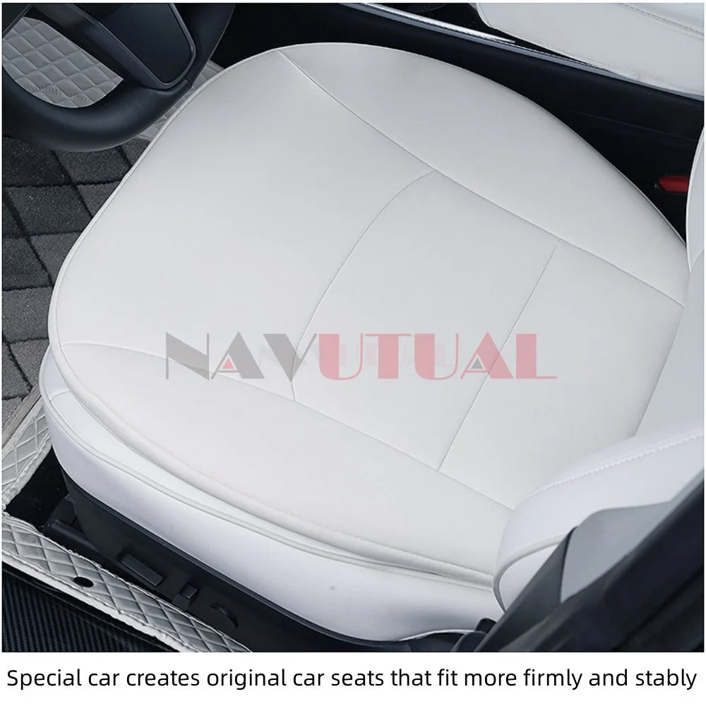 Car PU Leather Cushion, Simple Memory Cotton Cushion, All-Season Universal Seat Cushion For Tesla Model Y 3 S X