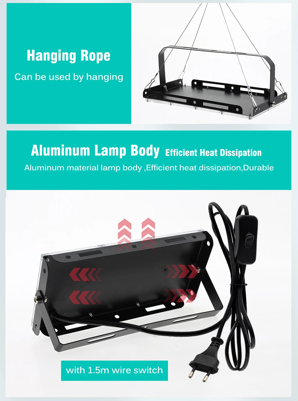Full Spectrum LED Grow Light 50W 100W Imitated Sunlight Phyto Lamp For Greenhouse Hydroponic Plant Growth Lighting