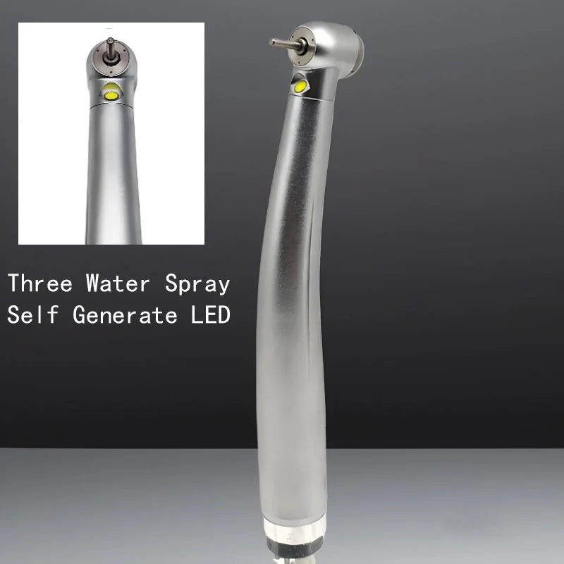 Dental LED High Speed Handpiece Torque Head Air Turbine E-Generator Ceramic Bearing Dentist Tips Triple Water Spray 2/4 Hole
