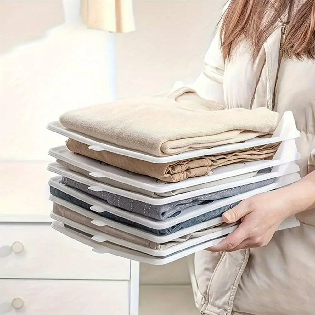 Stackable Shirt Organizer Boards Foldable Clothes Storage Space Saving Wardrobe Drawer Organizer for T Shirt Sweaters Closet Use