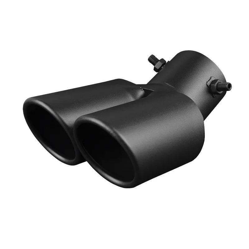 Car Universal One To Two Grilled Blue Tail Throat Double Pipe Tail Pipe Stainless Steel Exhaust Pipe Modification Supplies