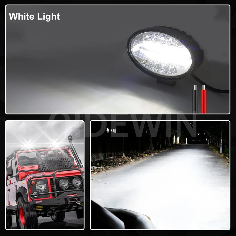 LED Tractor Oval Work Light 5inch Car Lamp 12V 24V Offroad Cab Headlight for Mining Crane Dump Truck Forklift ATV Spotlight