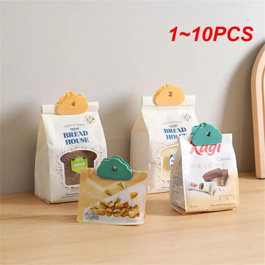 1~10PCS Portable Bag Clips Kitchen Food Snack Storage Clip Bag Sealer Cloud Shape Grip Clips Bag Sealing Clamp Kitchen