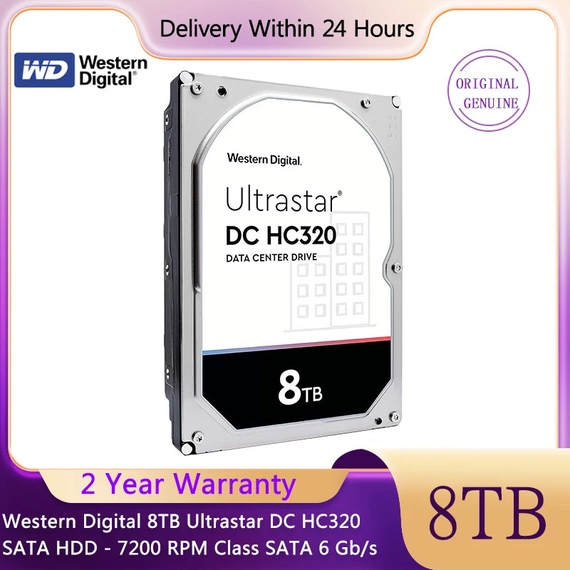 Western Digital 8TB Ultrastar DC HC320 SATA HDD Class SATA 6 Gb/s 256MB Cache, 3.5"