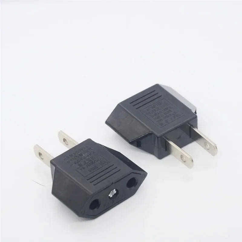 EU Europe to US USA Travel Power Plug Adapter Converter (Black)