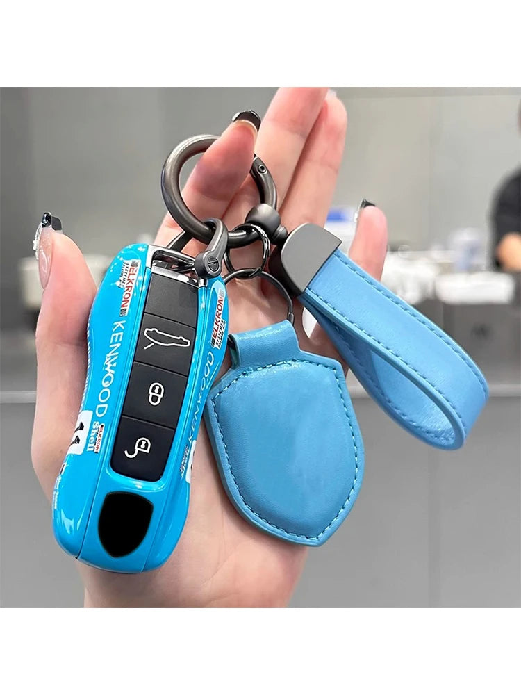 For Porsche Cayenne 718 MACAN Panamera 911 Macan Boxster Cayman Remote Multiple Painting Car Key Case Replace Cover Accessories