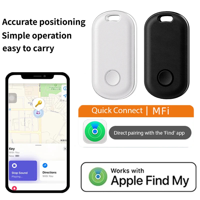 Smart Bluetooth GPS Tracker Work with Apple Find My APP ITag Anti Lost Reminder Device MFI Rated Locator Car Key Pet Kids Finder