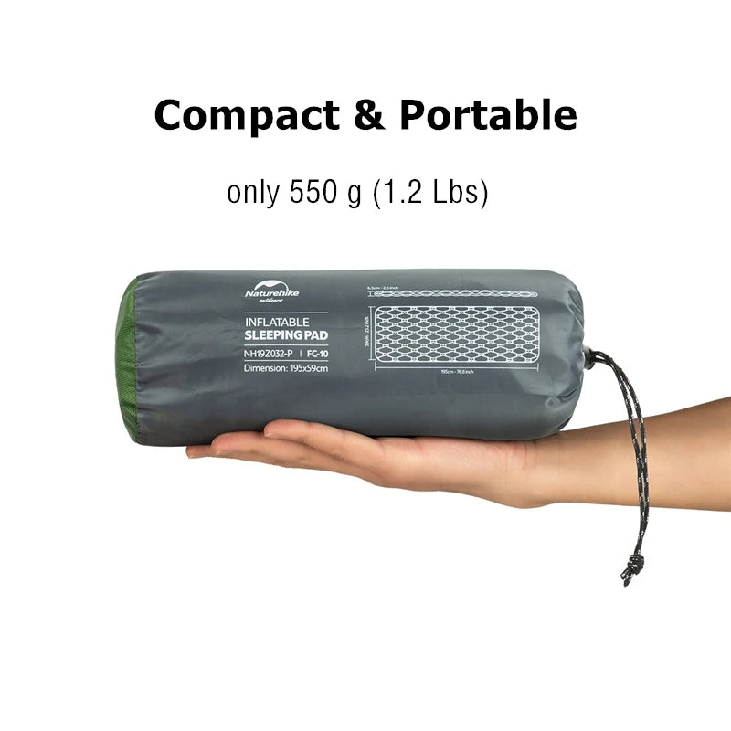 Naturehike Camping Air Mattress Ultralight Waterproof Nylon Inflatable Cushion Outdoor Portable Sleeping Bed Hiking Picnic Mats