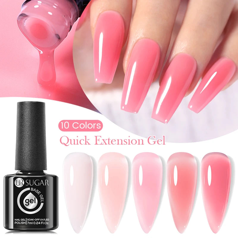 UR SUGAR 7ml Extension Gel White Pink Nude Semi Permanent Acrylic Extension Nail Art Hybrid Varnish UV Led Hard Gel Nail Polish