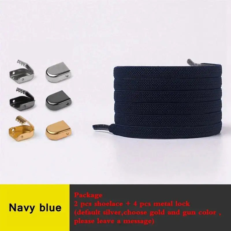 Elastic Flat Shoelaces No Tie Shoe Laces Outdoor Leisure Sneakers Quick Safety Flat Shoe Lace Kids and Adult Unisex Lazy Laces