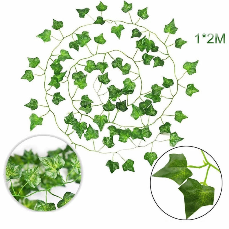 10/2M Artificial Plant Green Ivy Leaf Garland Hanging Vines Outdoor Greenery Wall Decor Fake Wreath Leaves Home Party Decor