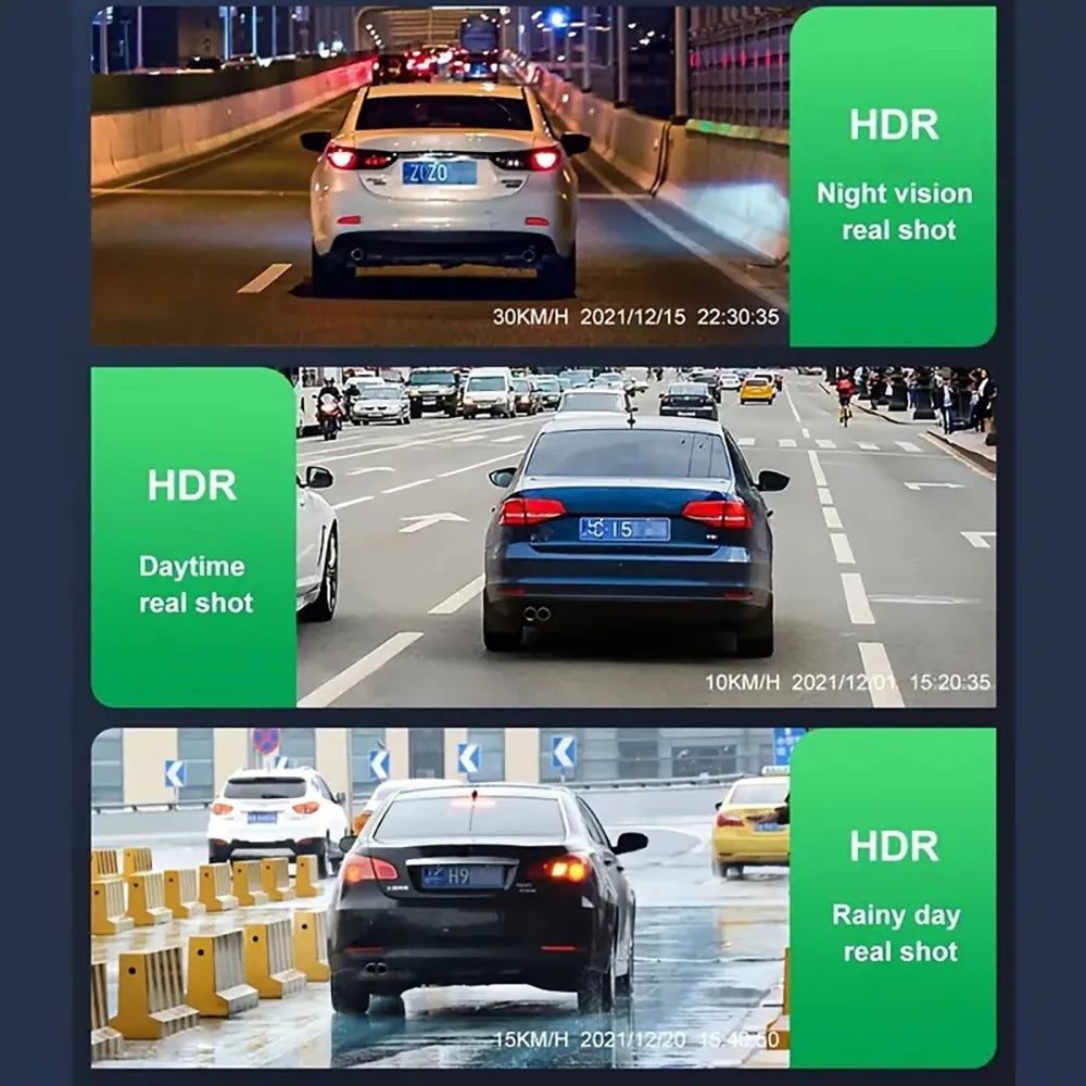 4-inch 1080P Dash Cam for Cars Touch Screen Car DVR Video Recorder Rear View Camera for Vehicle 24H Parking Monitor Black Box