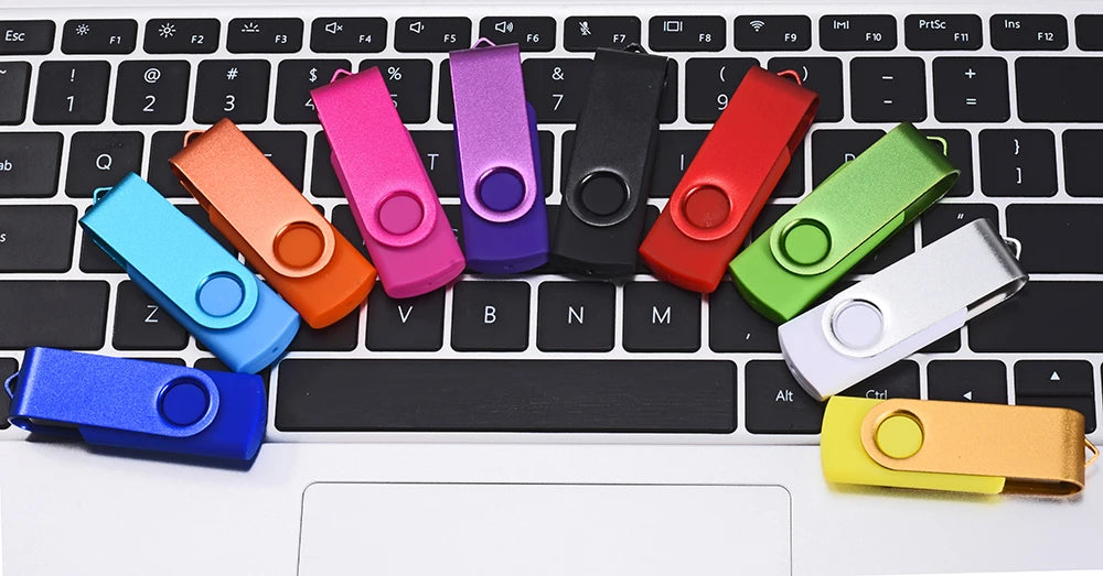 JASTER 360° Rotatable USB Flash Drive 64GB Free Key Chain Pen Drive 32GB Metal Clip Memory Stick 16G Black Red Blue Green U Dis